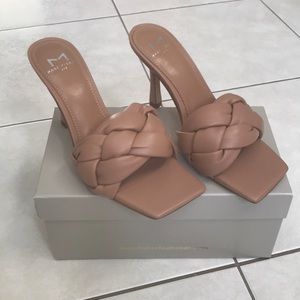 Marc Fisher Digana Braided Square Toe Slip on Heel in size 6.5